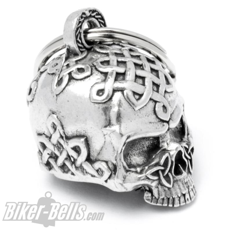 3D Totenkopf mit keltischem Knoten Biker-Bell Celtic Skull Motorrad Ride Bravo Bell